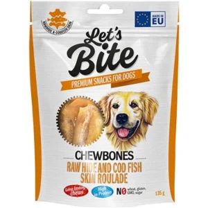 Let’s Bite Chewbones Raw Hide and Cod Fish Skin Roulade 135 g