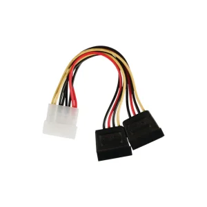 Molex Power To 2 X Sata - 15 Pin Hdd Power Converter Cable