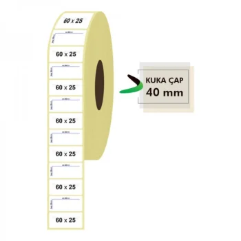 Roll Paper Thermal Tag 60mm X 25mm 1750 Pieces