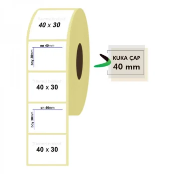 Roll Paper Thermal Tag 40mm X 30mm 1500 Pieces