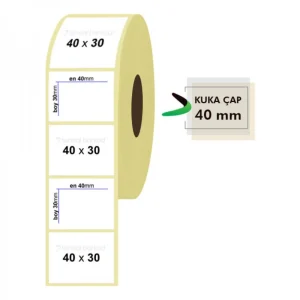 Roll Paper Thermal Tag 40mm X 30mm 1500 Pieces