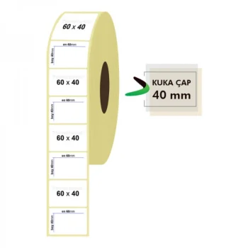 Roll Paper Thermal Tag 60mm X 40mm 1250 Pieces