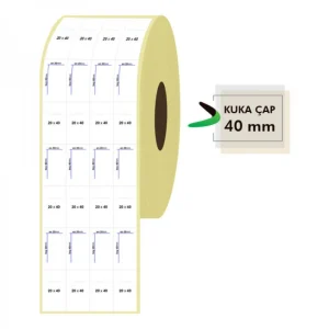 Roll Paper Thermal Tag 20mm X 40mm 4 Rows 4500 Pieces
