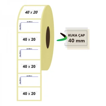 Roll Paper Thermal Tag 40mm X 20mm 2000 Pieces