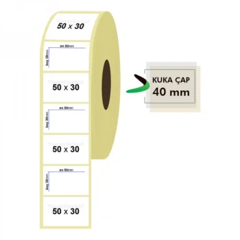 Roll Paper Thermal Tag 50mm X 30mm 1500 Pieces