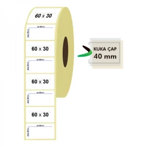 Roll Paper Thermal Tag 60mm X 30mm 1500 Pieces