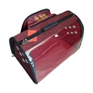Pet Transport Bag Fashion M - BurgundyTransparent