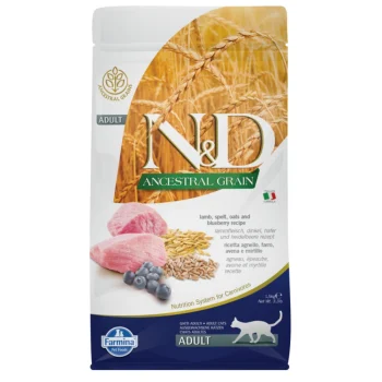 N&D Low Ancestral Grain Cat Lamb & Blueberry Adult 1.5kg