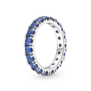 Pandora 190050c02 Blue Silver Ring