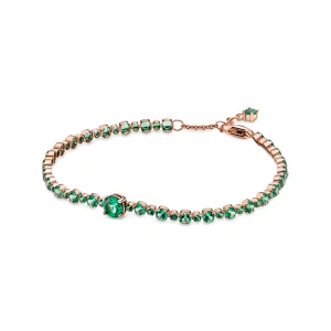 Pandora 580044c01 Green Rose Gold Bracelet