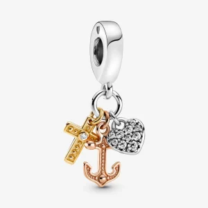 Pandora 799354c01 Silver/Gold/Rose Charm
