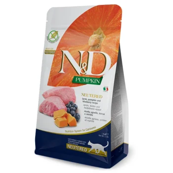 N&D Pumpkin Cat Lamb & Blueberry Adult Neutered 5kg
