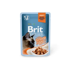 Brit Premium Cat Pouch with Turkey Fillets in Gravy for Adult Cats 85gr