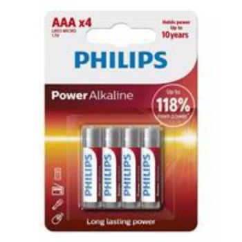 Philips Lr03p4b/10 Power Alkalin Aaa Fine Battery 4-Pack