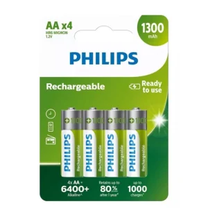 Philips R6b4a130/10 Rechargeable Aa Battery 4-Pack