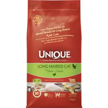 Unique Low Grain Adult Cat Food Long Haired Chicken 2kg