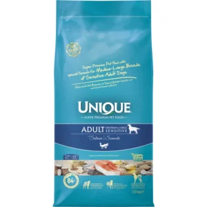Unique Low Grain Adult Dog Medium&Large Breed Sensitive & Salmon 3kg