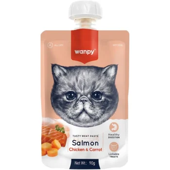 Wanpy Cat Tasty Meat Paste Salmon, Chicken and Carrot 90gr