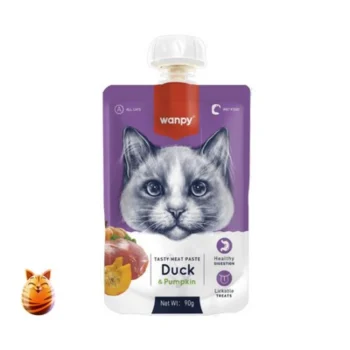 Wanpy Cat Tasty Meat Paste Duck and Pumpkin 90gr
