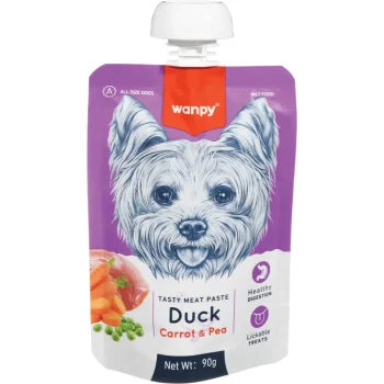 Wanpy Dog Tasty Meat Paste Duck, Carrots and Peas 90gr