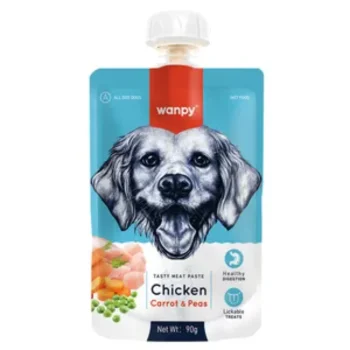 Wanpy Dog Tasty Meat Paste Chicken, Carrots and Peas 90gr