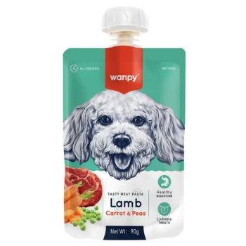 Wanpy Dog Tasty Meat Paste Lamb Carrots, and Peas 90gr