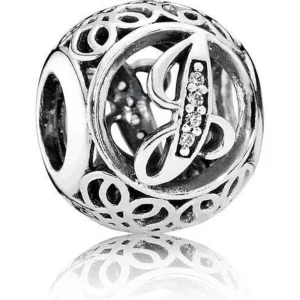 Pandora 791854cz J Silver Charm