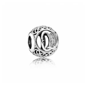Pandora 791861cz Q Silver Charm