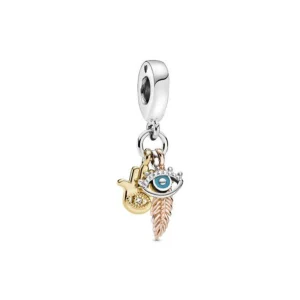 Pandora 768785c01 Silver/Gold/Rose Charm
