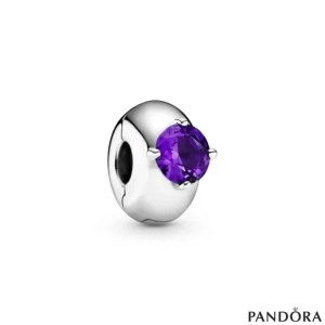 Pandora 799204c02 Purple Silver Charm