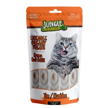 Jungle Cat Cream Liquid Prize Food Tuna and Shrimp 5x14gr