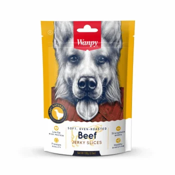 Wanpy Dog Soft Oven-Roasted Treat Beef Jerky Slices 100gr