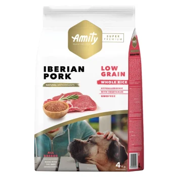 Amity Super Premium Low Grain Adult Dog Food Iberian Pork 4kg