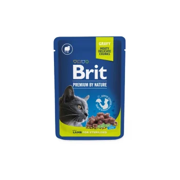 Brit Premium Cat Chunks In Gravy With Lamb For Sterilised Cats 100gr
