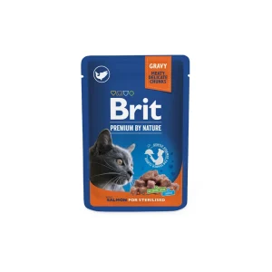 Brit Premium Cat Chunks In Gravy With Salmon For Sterilised Cats 100gr