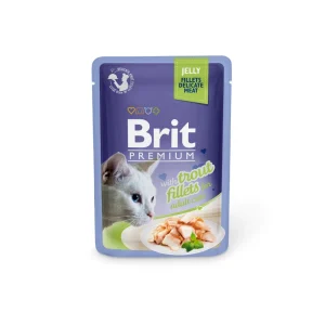 Brit Premium Cat Pouch with Trout Fillets in Jelly for Adult Cats 85gr