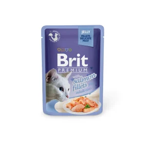 Brit Premium Cat Pouch with Salmon Fillets in Jelly for Adult Cats 85gr