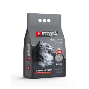 PetSand Activated Carbon Grey Bentonite Cat Litter 10lt