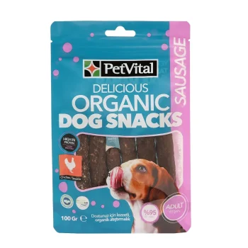 Petvital Delicious Organic Dog Snacks Sausage 100gr