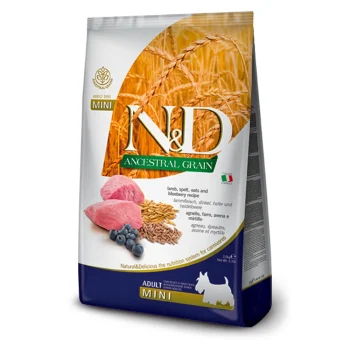 ND Low Ancestral Grain Dog Lamb Blueberry Adult Mini 7kg