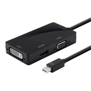 Mini Display Port To Hdmi Dvi Vga Black Adaptor