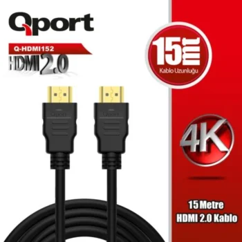 Cable Qport Q-Hdmi152 Hdmi 15mt 2.0v 3d/4k/Gold Tip/Anti-Noise