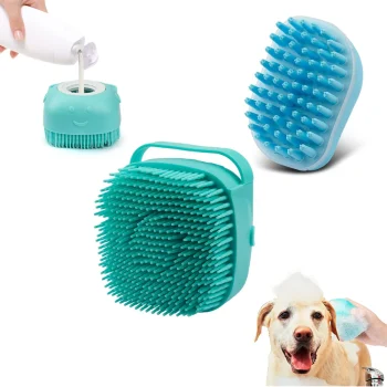 Shampoo Fillable Silicone Bath Brush For Pets