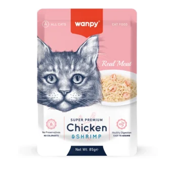 Wanpy Cat Pouch Real Meat Chicken and Shrimp 85gr