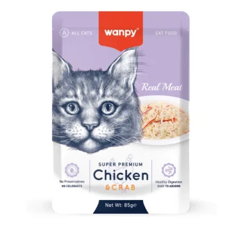 Wanpy Cat Pouch Real Meat Chicken and Crab 85gr