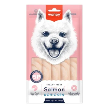 Wanpy Dog Salmon and Chicken Creamy Treat 5x14gr