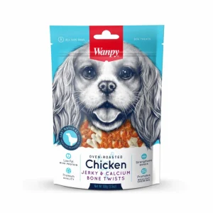 Wanpy Dog Oven Roasted Chicken Jerky and Calcium Bone Wrap 100gr