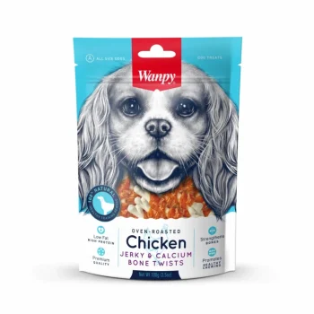 Wanpy Dog Oven Roasted Chicken Jerky and Calcium Bone Wrap 100gr