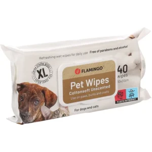 Flamingo Pet Wipes Cottonsoft Unscented XL 30cmx20cm 40wipes
