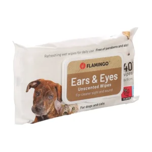 Flamingo Unscented Pet Wipes For Ears&Eyes 18cmx16cm 40wipes